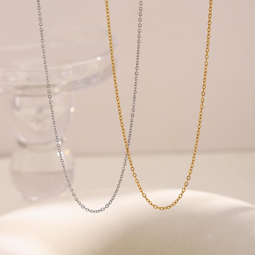 Collana da Donna Minimalista Geometrica a Croce in Acciaio Inossidabile Placcato Oro 18K