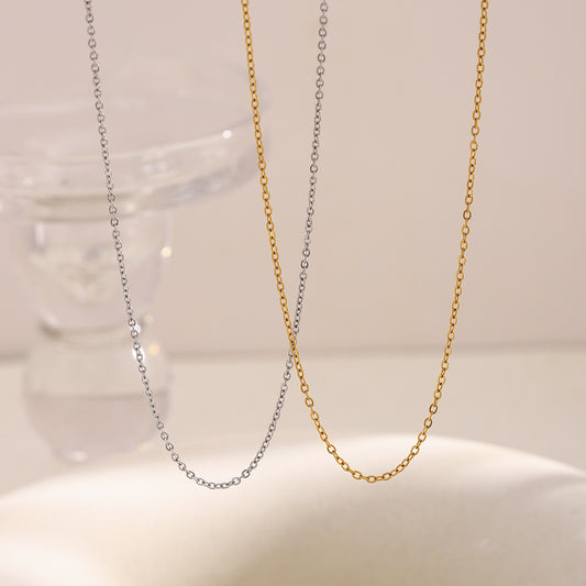 Minimalist Geometric Stainless Steel Plated 18K Gold Cross Necklace for Women