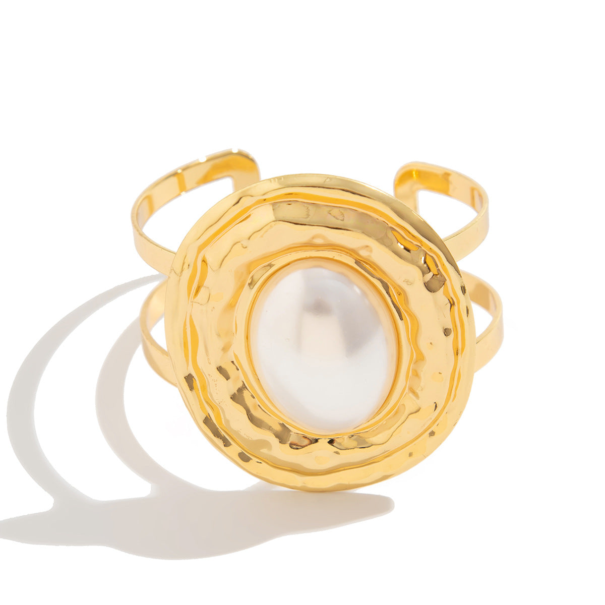 Luxury Elegant Oval Plated Alloy Bracelet Set with Pearl Inlay