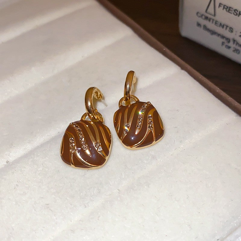Orecchini a perno geometrici minimalisti in lega con placcatura in rodio da donna, gioielli per orecchie artistici di ispirazione vintage con perni in argento sterling 925