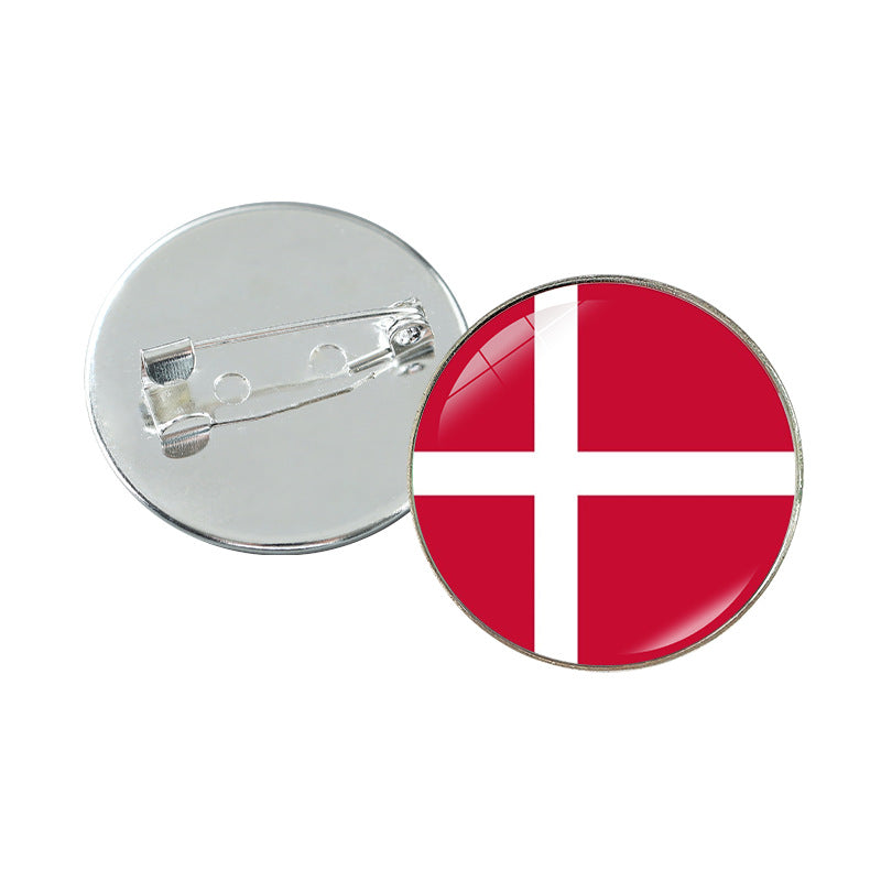 Minimalist Geometric Alloy Plated Brooch with Cabochon Gemstone Unisex Pin Badge
