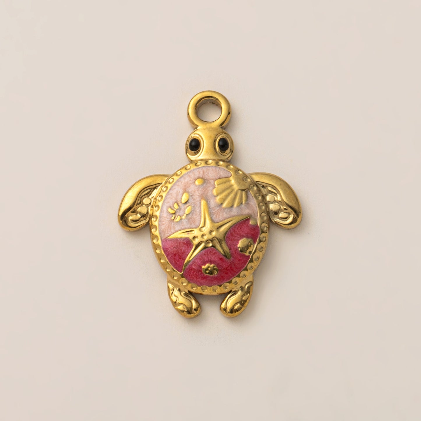 Vintage PVD 18K Gold Plated Stainless Steel Butterfly Geometric Charm Bar