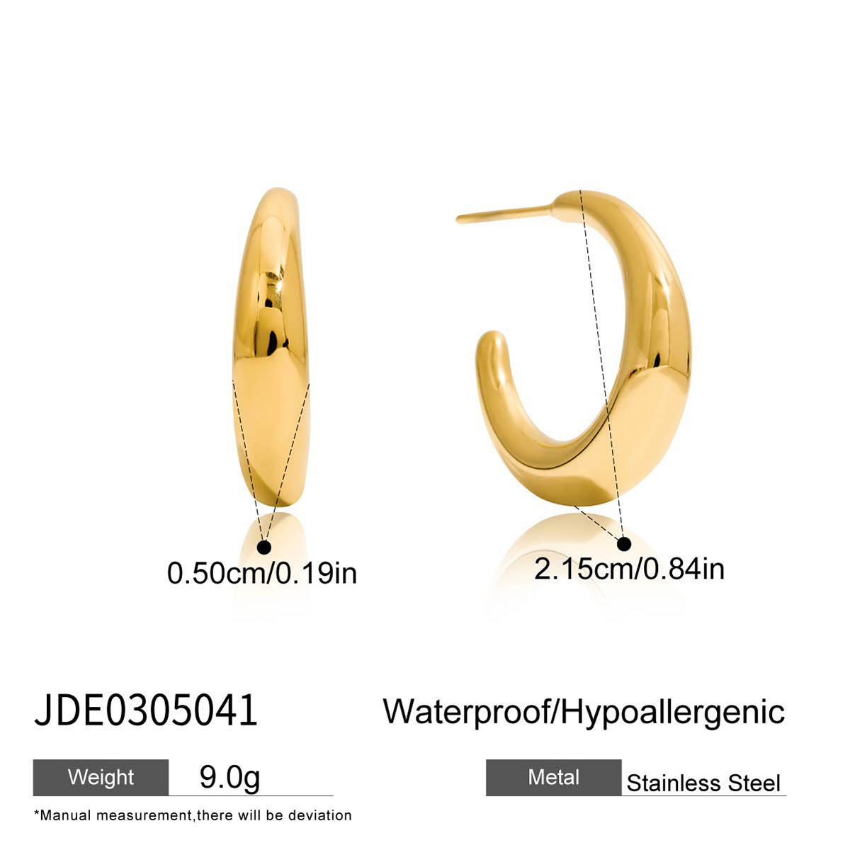Pendientes Minimalistas Geométricos de Acero Inoxidable con Acabado Chapado para Mujer, Tachuelas de Lujo Ligeras