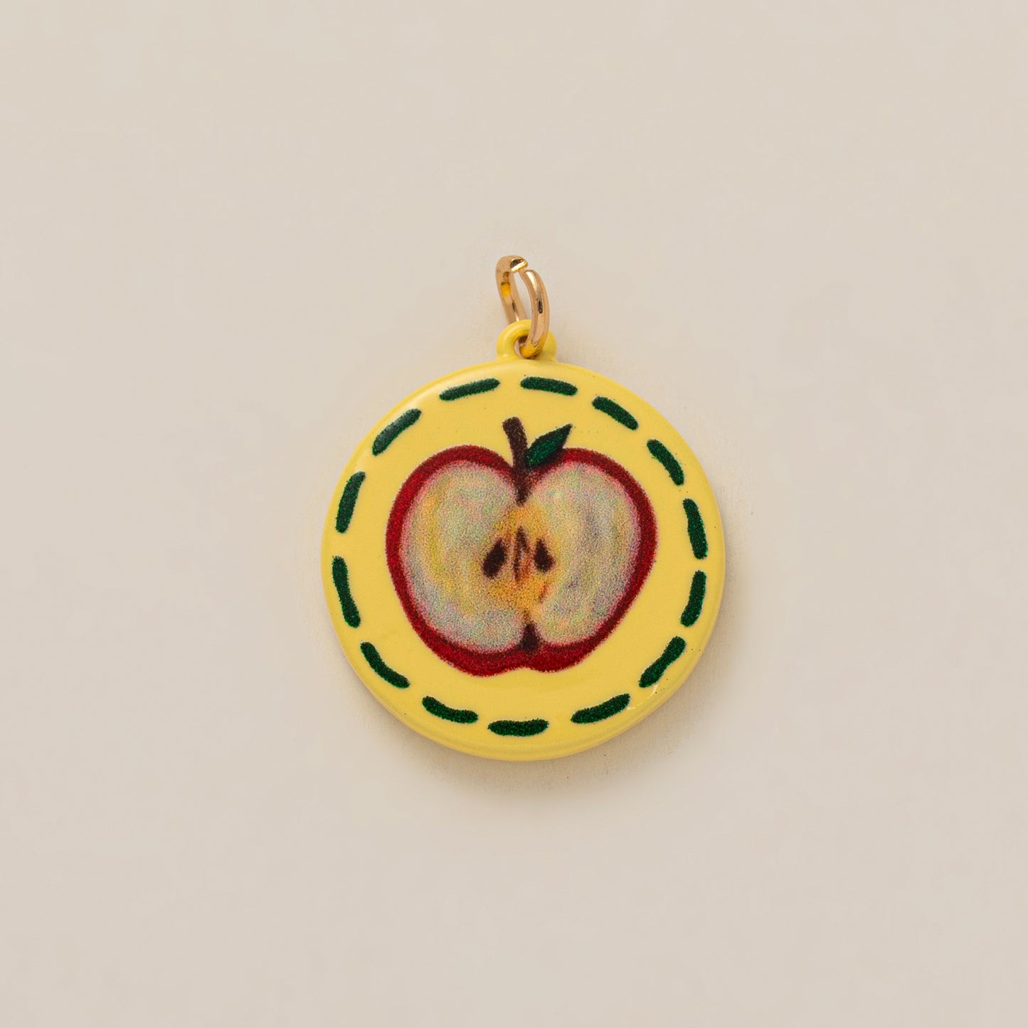 Sweet Cartoon Fruit Print Brass Pendant Necklace