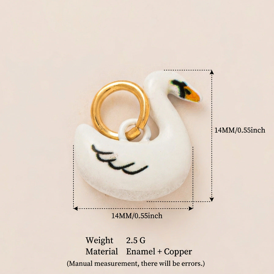 Luxury Casual Animal Swan Stainless Steel Plated Pendant