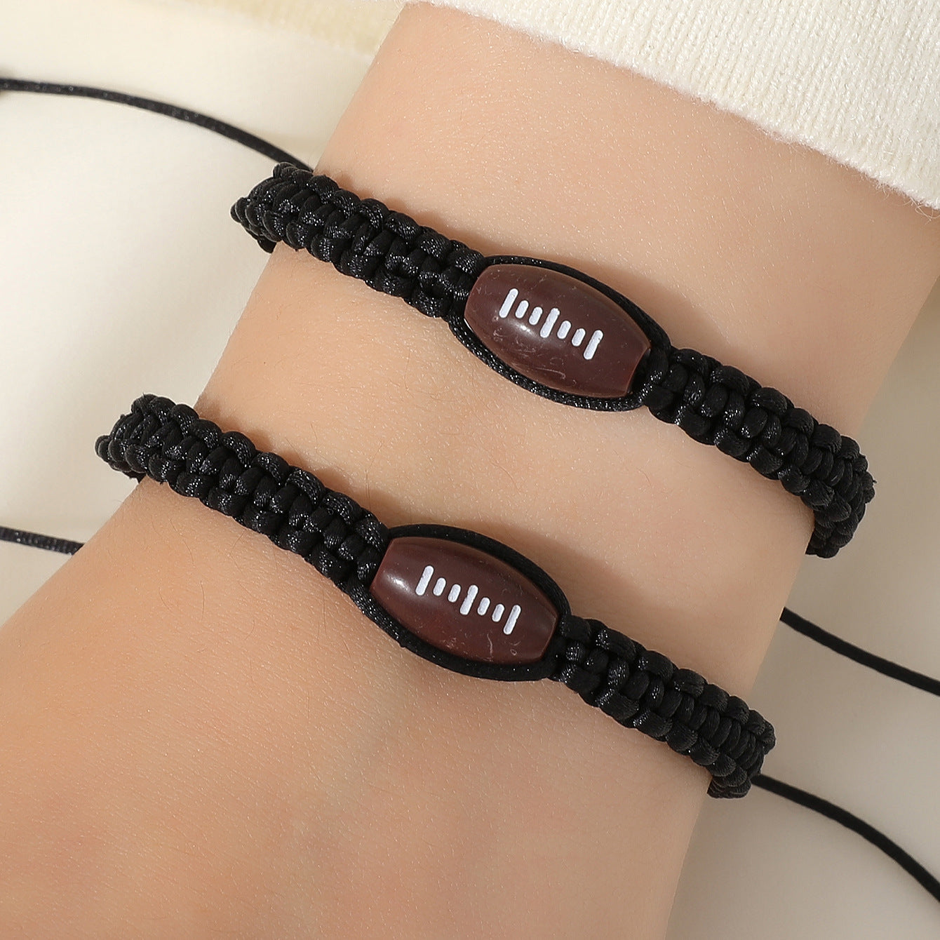 Sporty Unisex Acrylic Braided Bracelet Adjustable Friendship Hand Rope