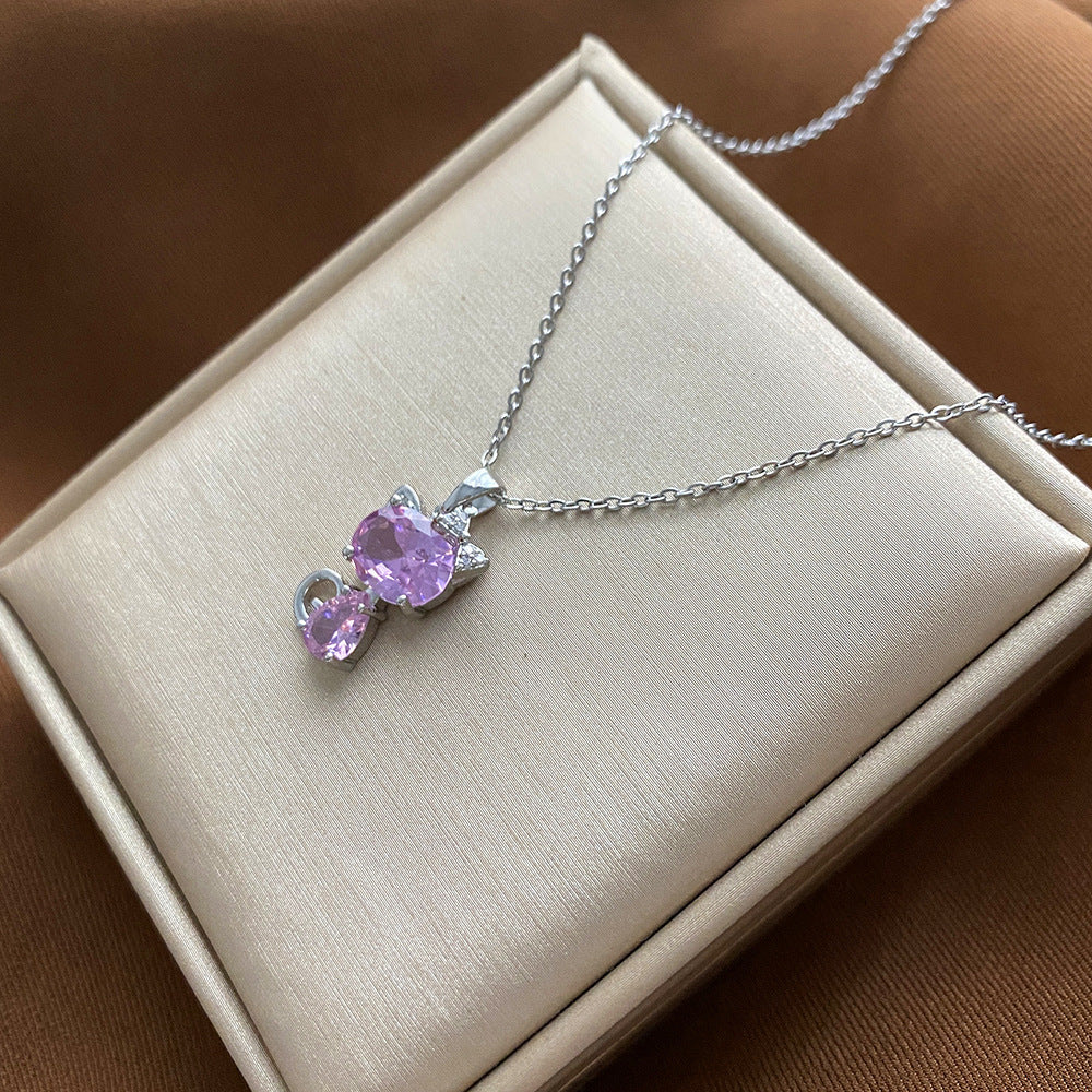 Minimalist Floral-Shaped Titanium Steel Pendant Necklace with Plated Finish for Women and Men, O-Chain Locket Style Jewelry