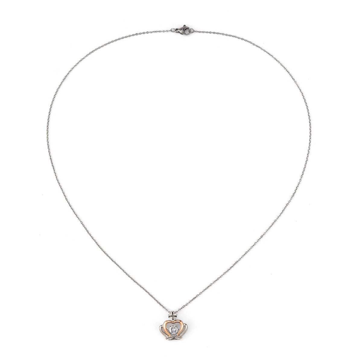 Minimalist Heart Star Crown Alloy Plated Necklace Curb Chain for Women