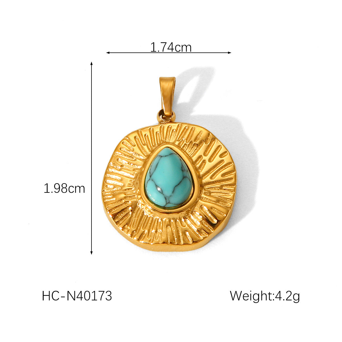 Vintage Luxury Geometric Round Oval Titanium Steel Stainless Steel Plated Gemstone Inlay Charm Bar