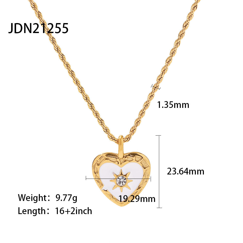 Minimalist Geometric Titanium Steel Pendant Stainless Steel Multi-layer Cable Chain Necklace for Women