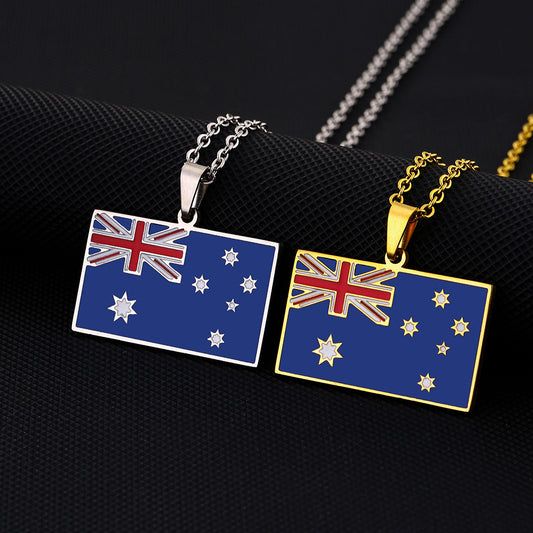 Collana con ciondolo in acciaio inossidabile geometrico bohémien vintage con rivestimento epossidico unisex