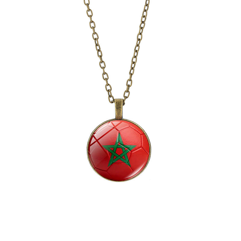 Sporty Round Geometric Alloy Plated Pendant Necklace with Crystal Charm for Unisex