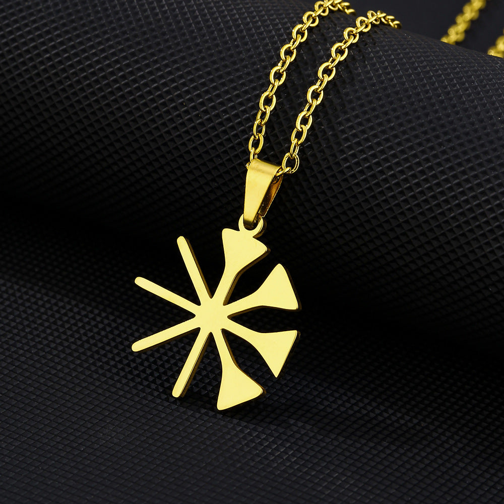 Collana con Pendente Pavone Geometrico Minimalista Lalish in Acciaio Inossidabile con Finitura Placcata per Abbigliamento Moda Unisex