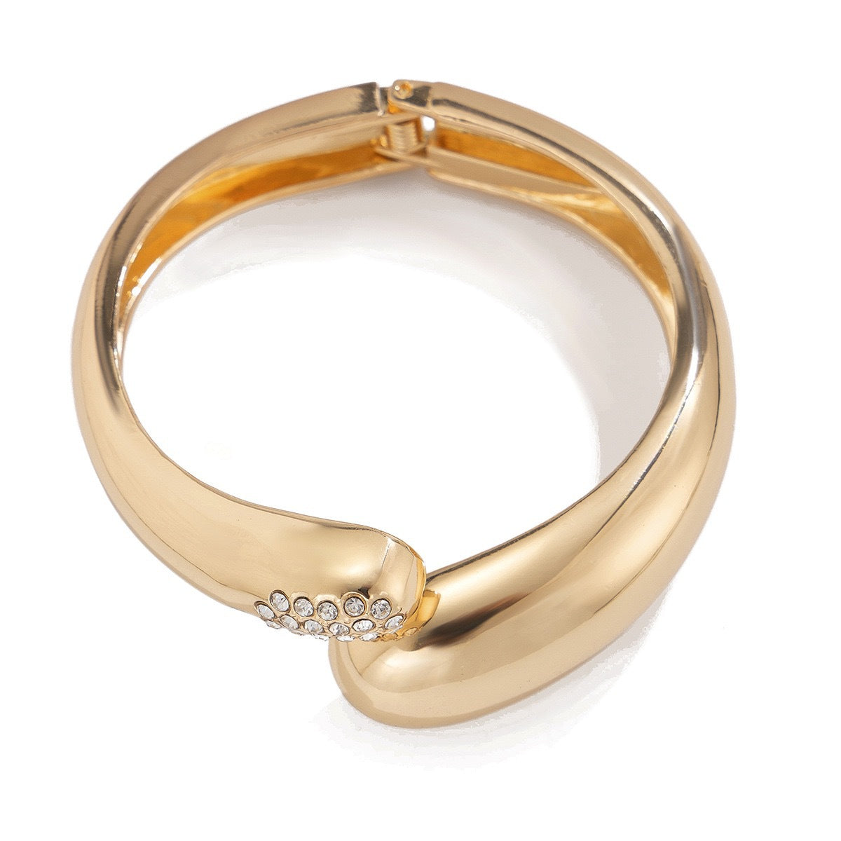 Fashion Business Polished Plated Alloy Teardrop Cuff Bracelet