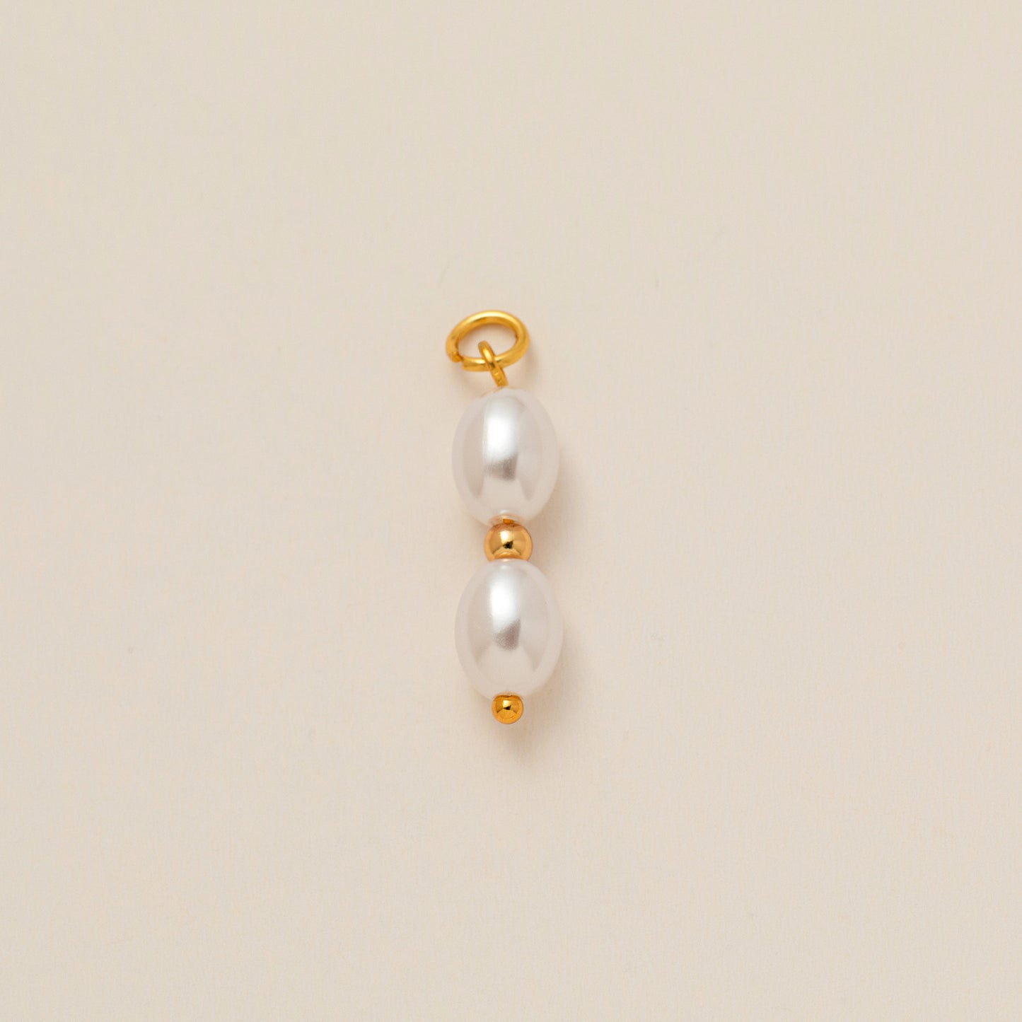 Minimalist Round Cross Brass Plated Necklace with Pearls