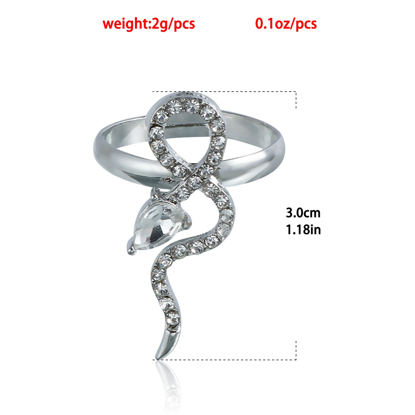 Vintage-Inspired Snake-Shaped Geometric Ring for Women with Metal Band and Electroplated Finish