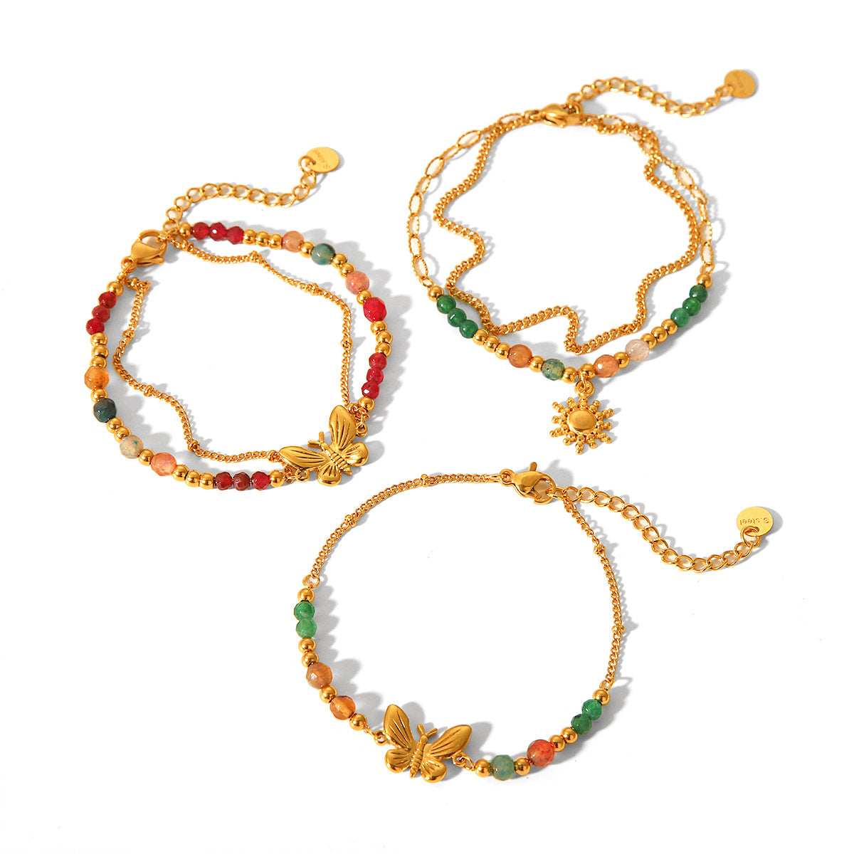 Bracciale da donna placcato in acciaio inossidabile a forma di farfalla, stile vintage francese, gioielli eleganti e minimalisti