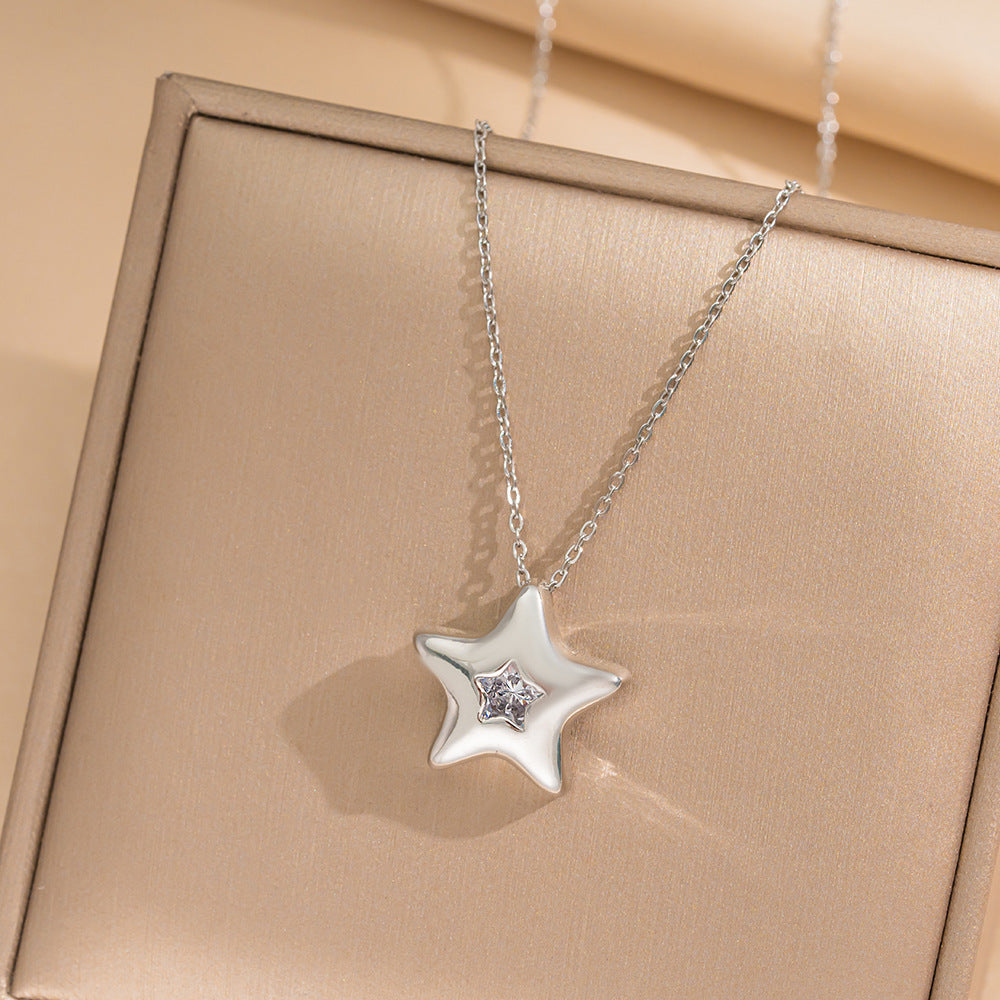 Minimalist Geometric Titanium Steel Necklace for Women with Gold Plating Locket Chain Fashion Accessory