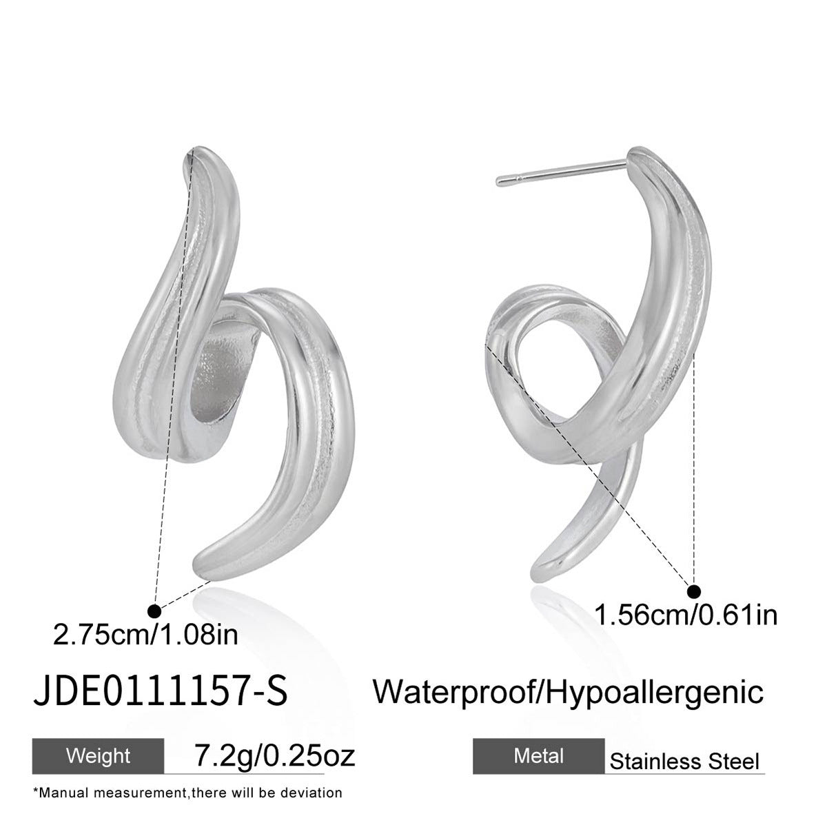Minimalist Luxury Geometric Stainless Steel Plated Cubic Zirconia Earrings for Women