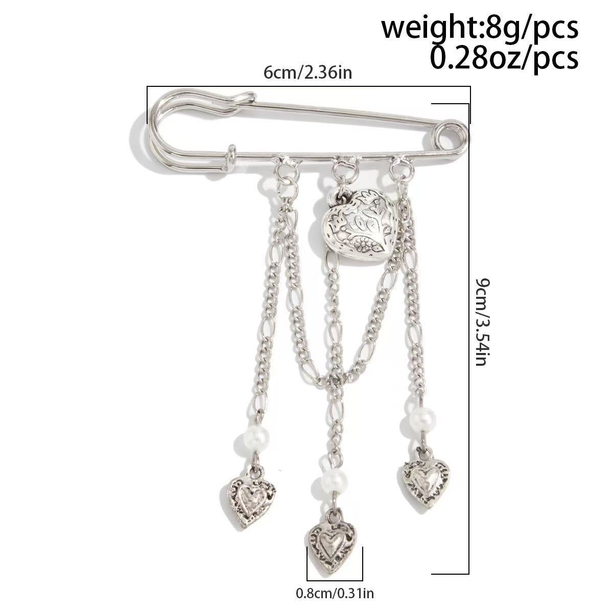 Minimalist Heart Cross Alloy Anklet with Tassel Chain