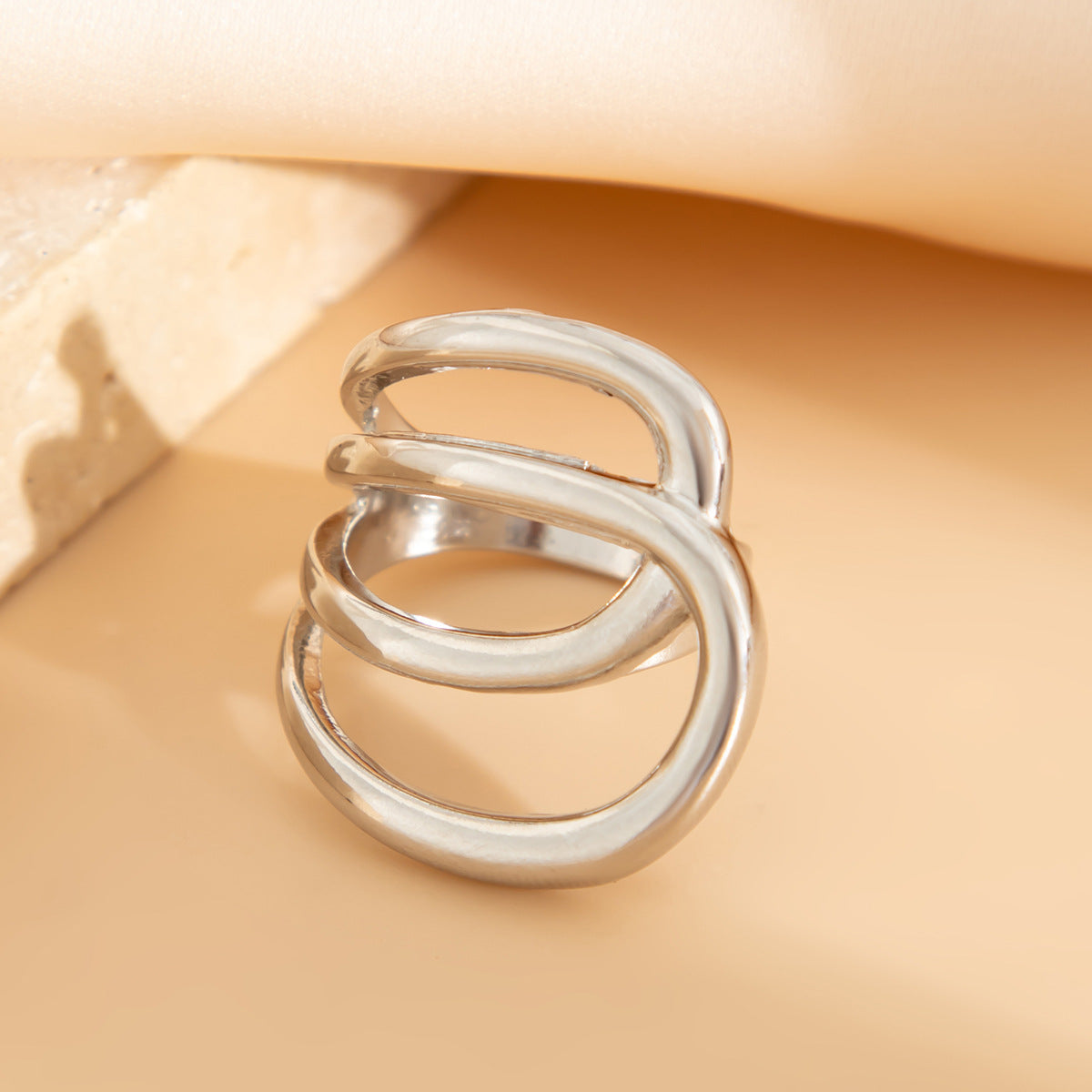 Fashion Geometric Zinc Alloy Plated Open Cuff Bracelet Set