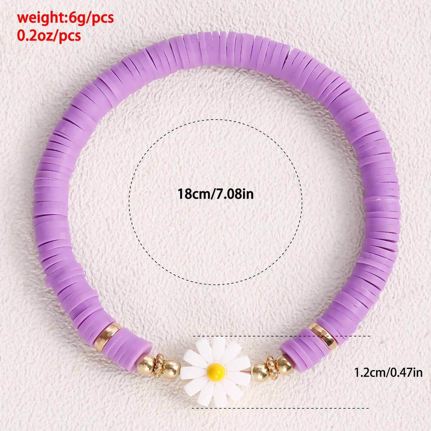 Casual Geometric Round Floral Resin Plated Bracelet for Women