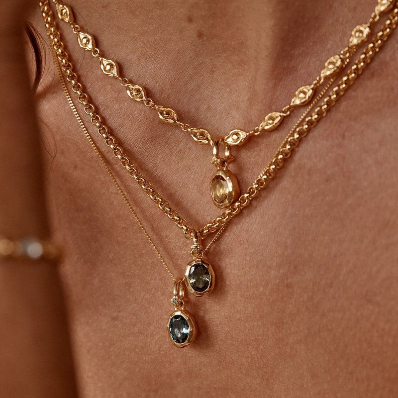 Elegant Geometric Teardrop Brass Necklace with Titanium Steel Pendant and Cubic Zirconia Inlay