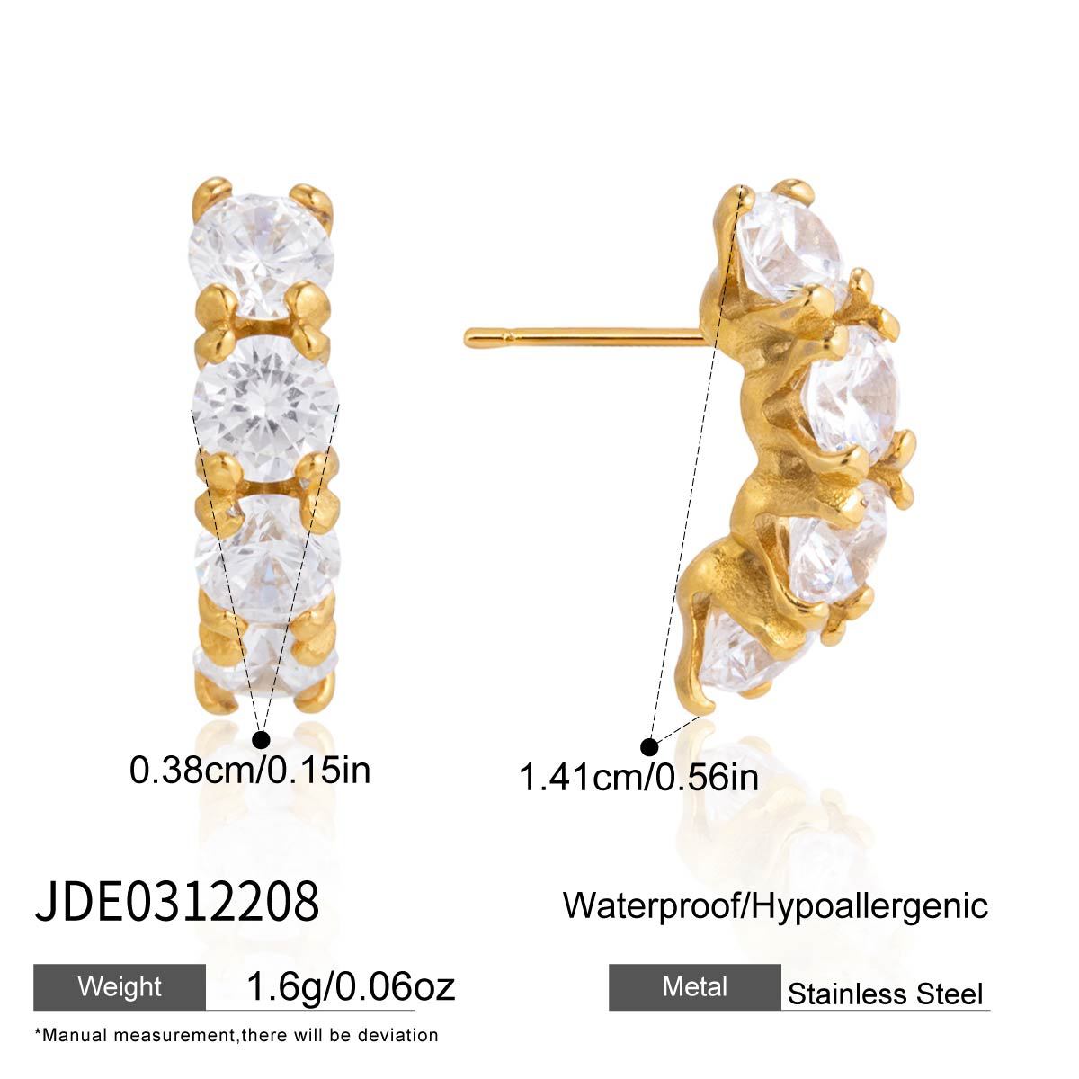 Elegant Geometric Stainless Steel Plated Cubic Zirconia Tassel Earrings for Women