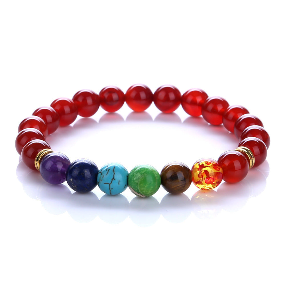 Geometric Agate and Crystal Bracelet Unisex