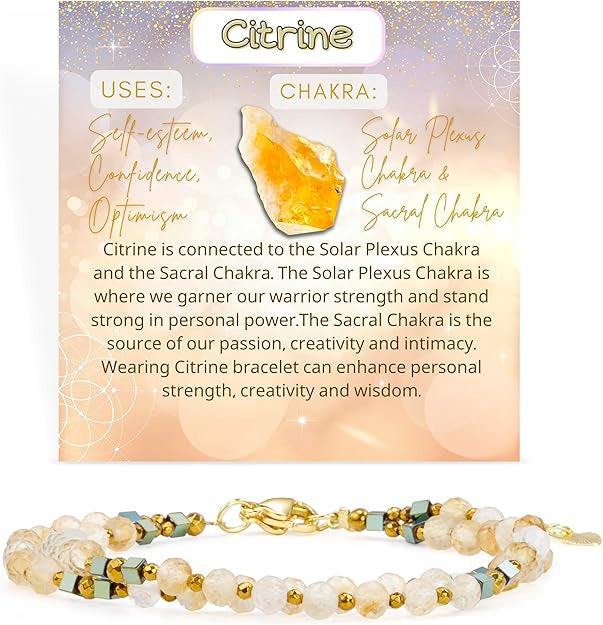 Geometric Natural Stone Crystal Beaded Bracelet Unisex Handmade Jewelry
