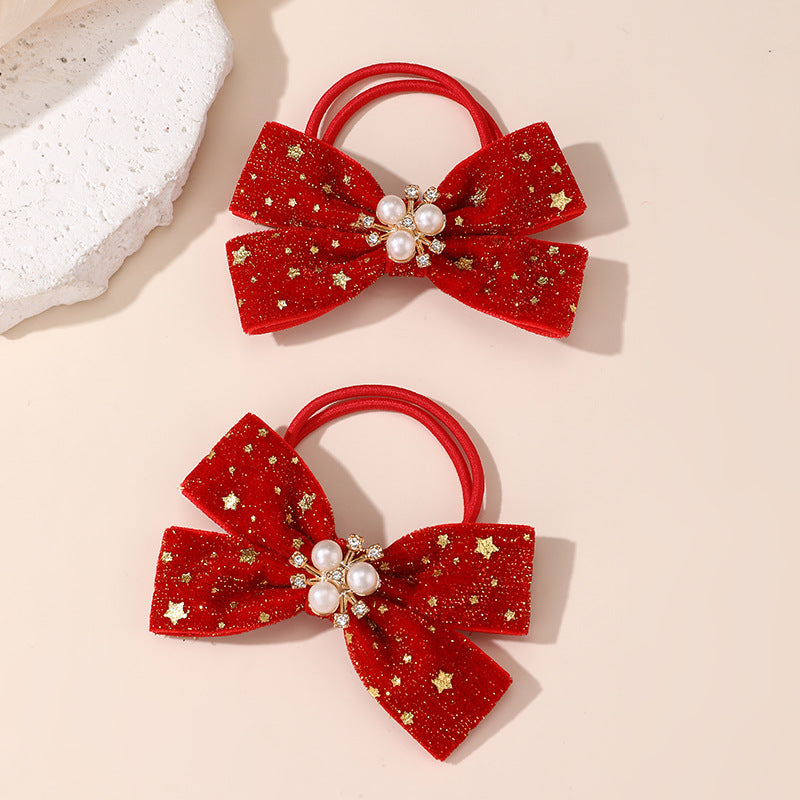 Natural Style Bow-Shaped Hair Clip for Girls with Ruffled and Mesh Details Made of Polyester Perfect for Children Ages 3 to 10