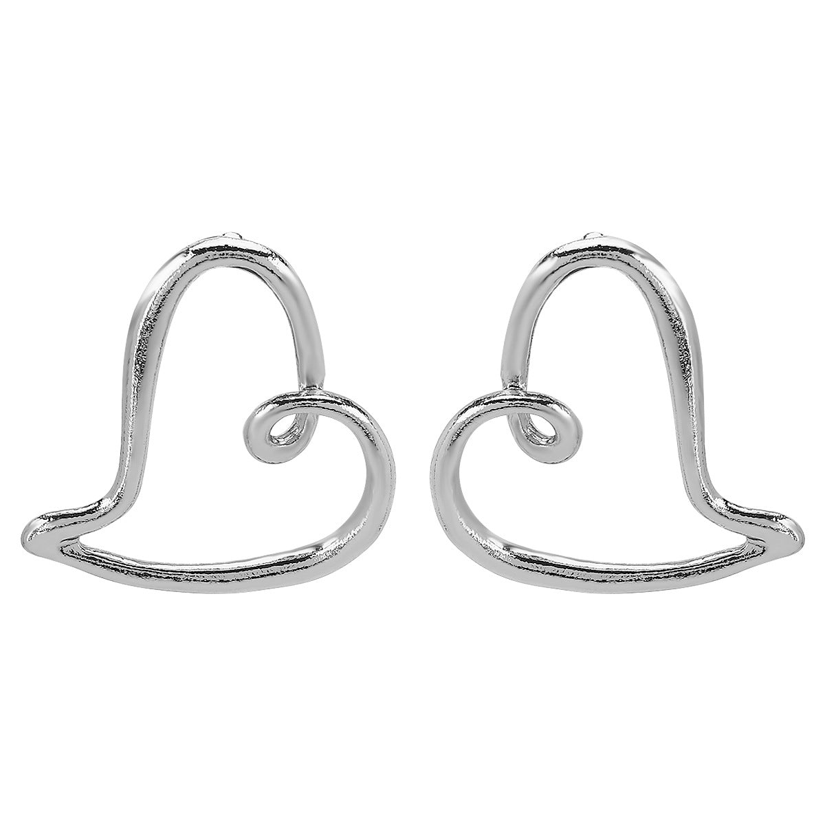 Minimalist Hollow Heart Pendant Necklace in Alloy with Electroplated Finish for Women