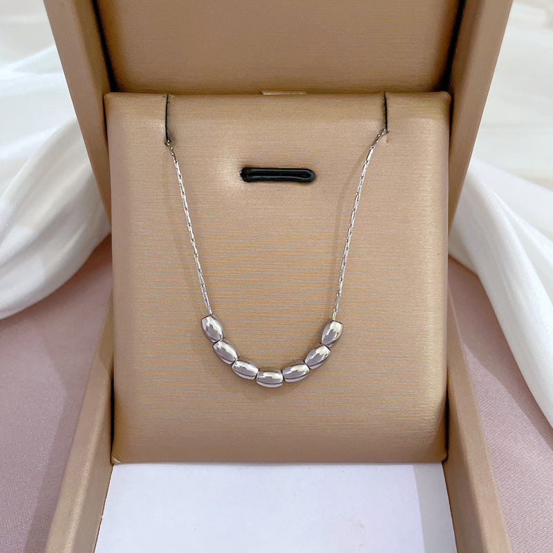 Collana con pendente geometrico minimalista in acciaio al titanio placcato per donna