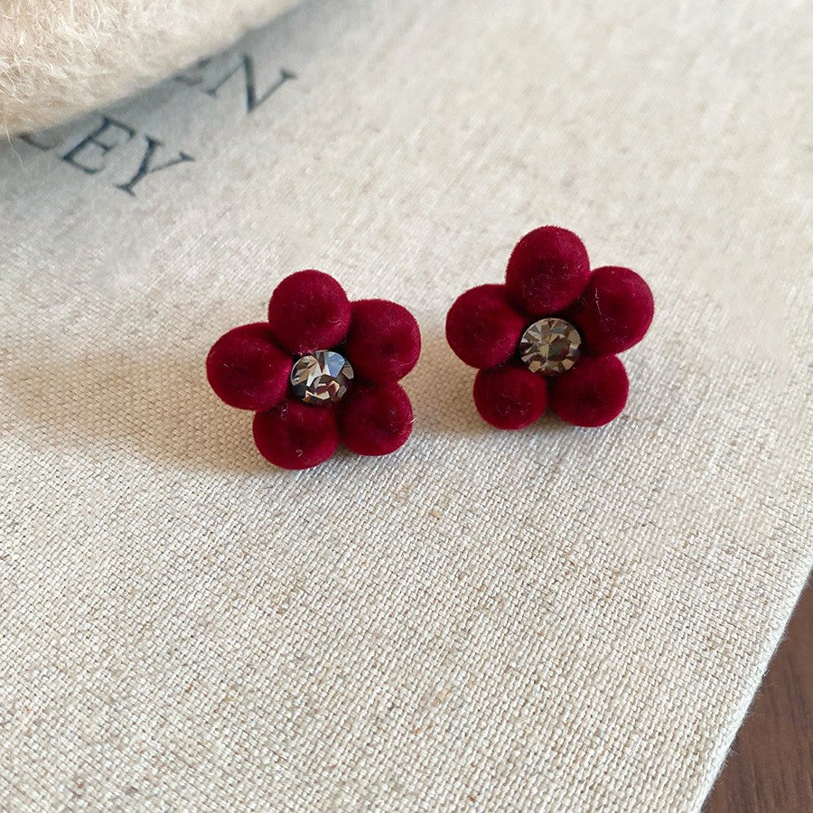 Retro Minimalist Geometric Resin Earrings with Zirconia Accents and 925 Silver Posts for Women
