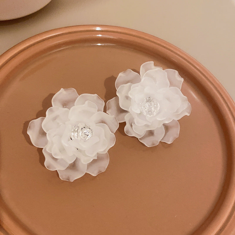Pendientes de Ángel Retro Artísticos Ovalados con Incrustaciones de Pedrería para Mujer con Base de Cobre y Diseño Geométrico