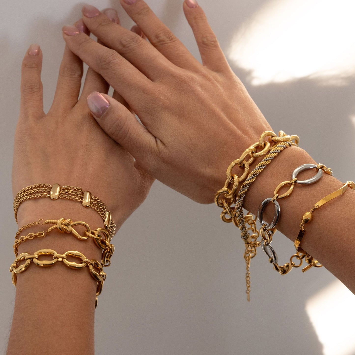 Geometric Plated Stainless Steel Bracelet for Women