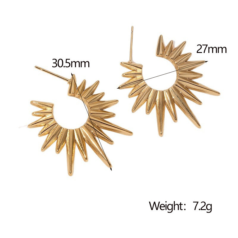 Minimalist Geometric Stainless Steel Earrings with 18K Gold Plating for Women, Hypoallergenic Titanium Steel Studs, Fade-Resistant Luxury Ear Jewelry
