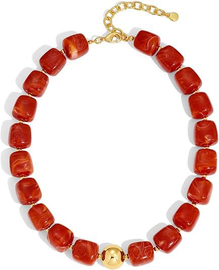 Luxury Heart Resin Pendant Acrylic Bead Necklace for Women