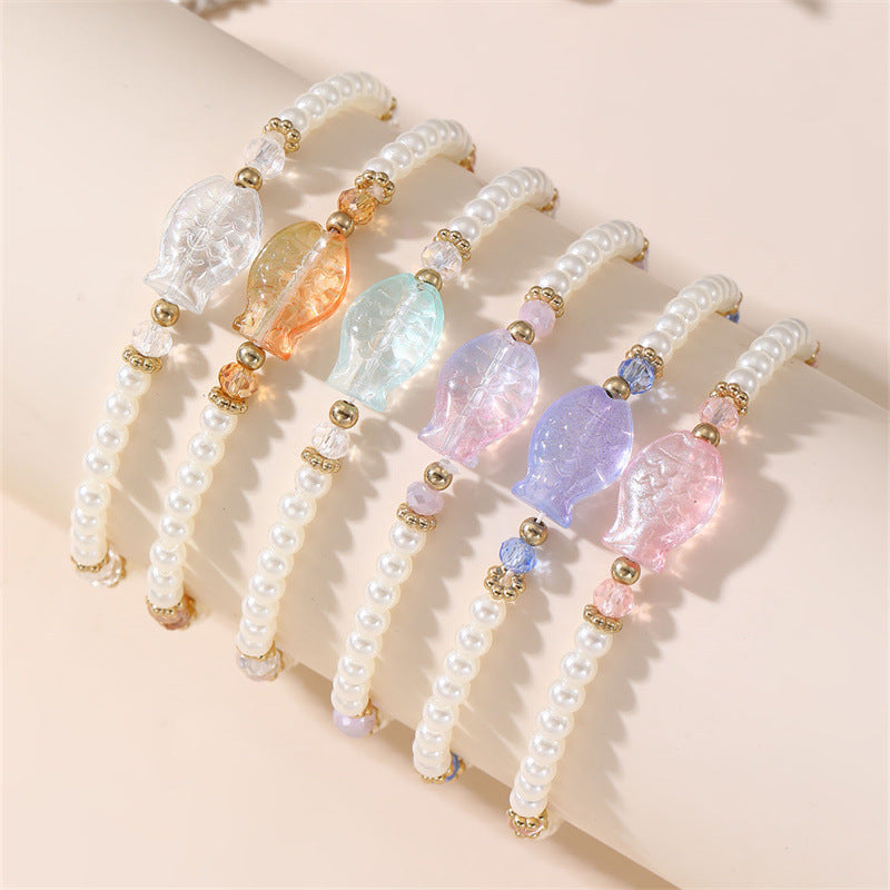 Set braccialetti in resina a forma di stella bohémien a tema oceano e spiaggia per bambine dai 6 ai 10 anni