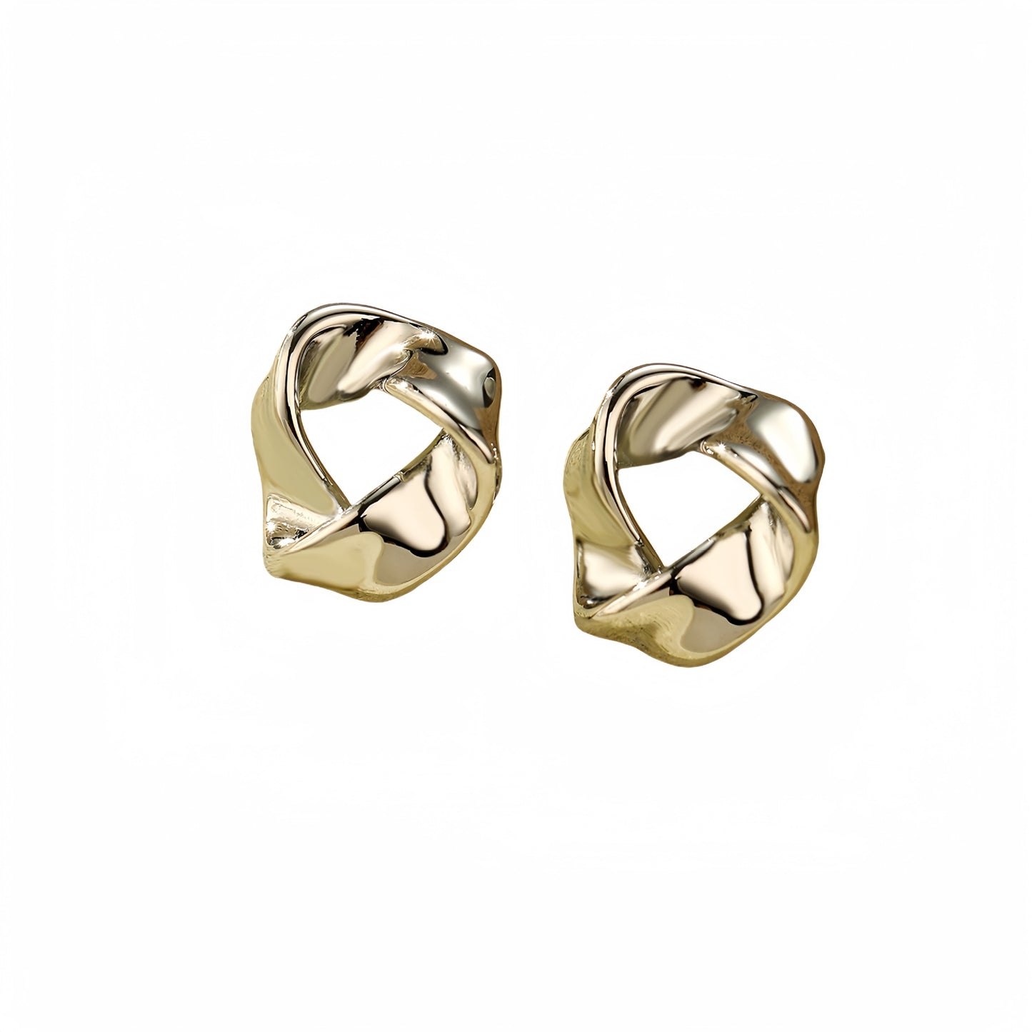 Orecchini da donna mini in acciaio inossidabile a triangolo ritorto, stile retrò minimalista, con finitura placcata