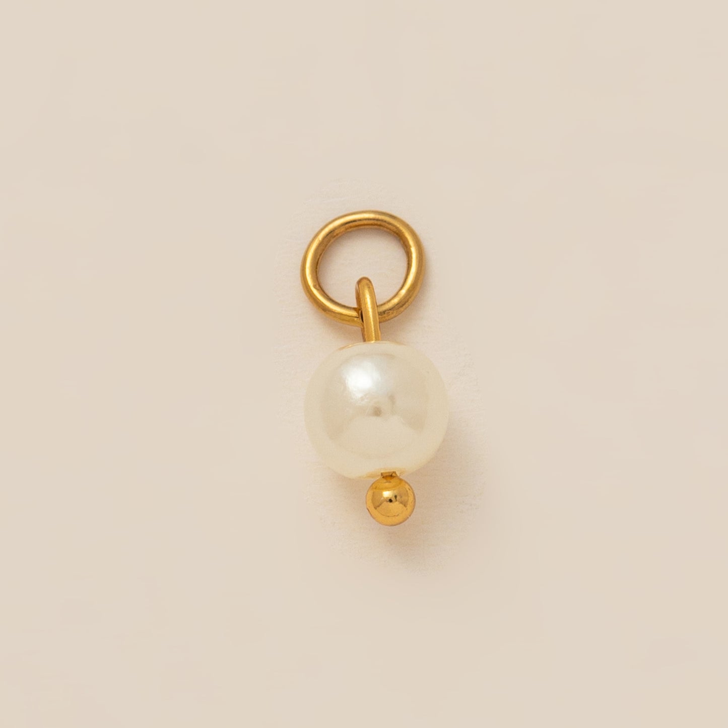 Vintage Geometric Stainless Steel 18K Gold Plated PVD Pearl Shell Pendant Necklace DIY Charm Bar Cable Chain Unisex 9g