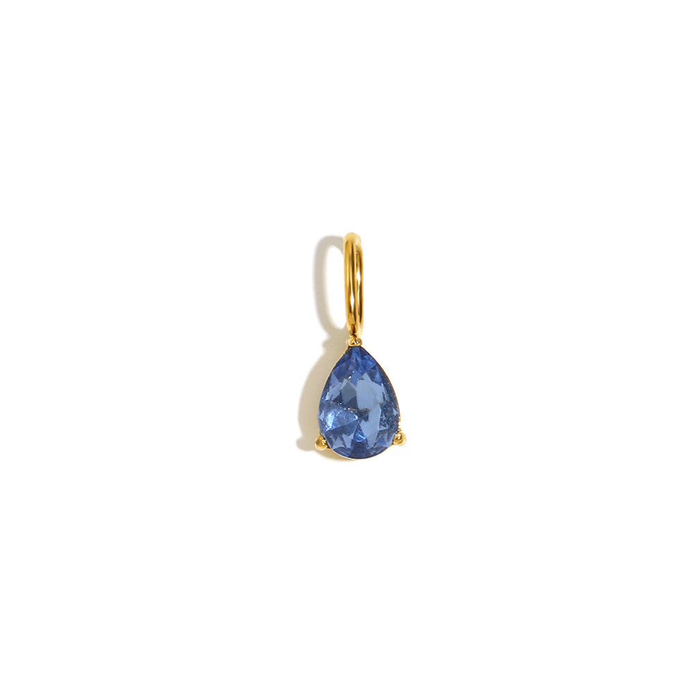 Colgante minimalista de gota de agua en acero inoxidable bañado en oro de 18K para fabricación de joyas DIY