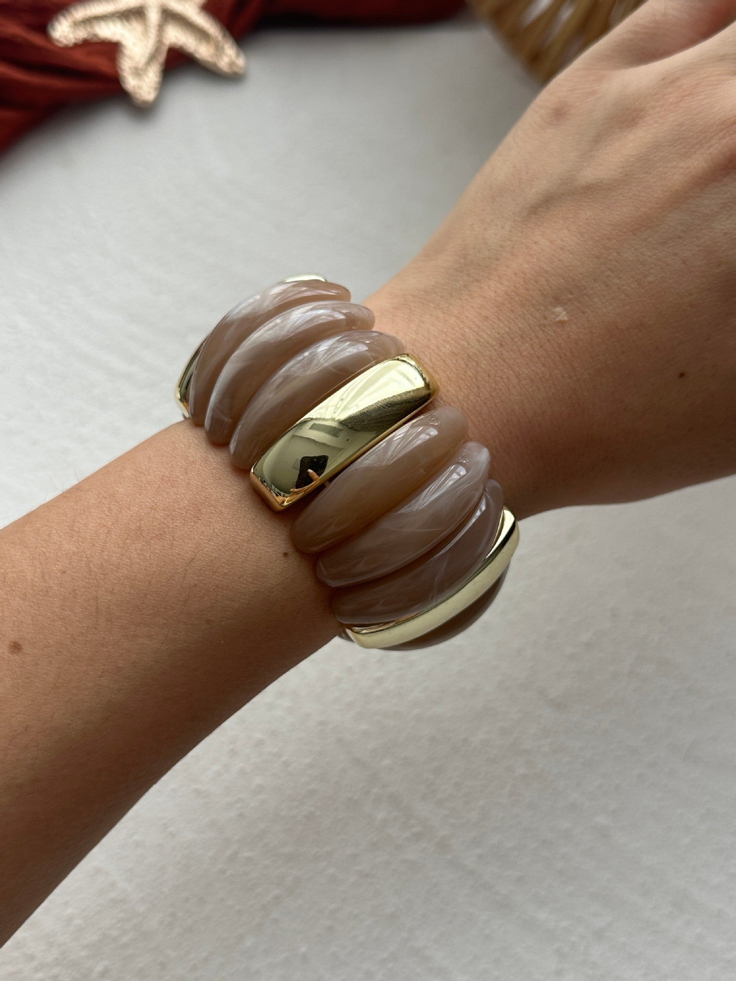 Geometric Marble Texture Resin Drip Oil Bracelet for Women