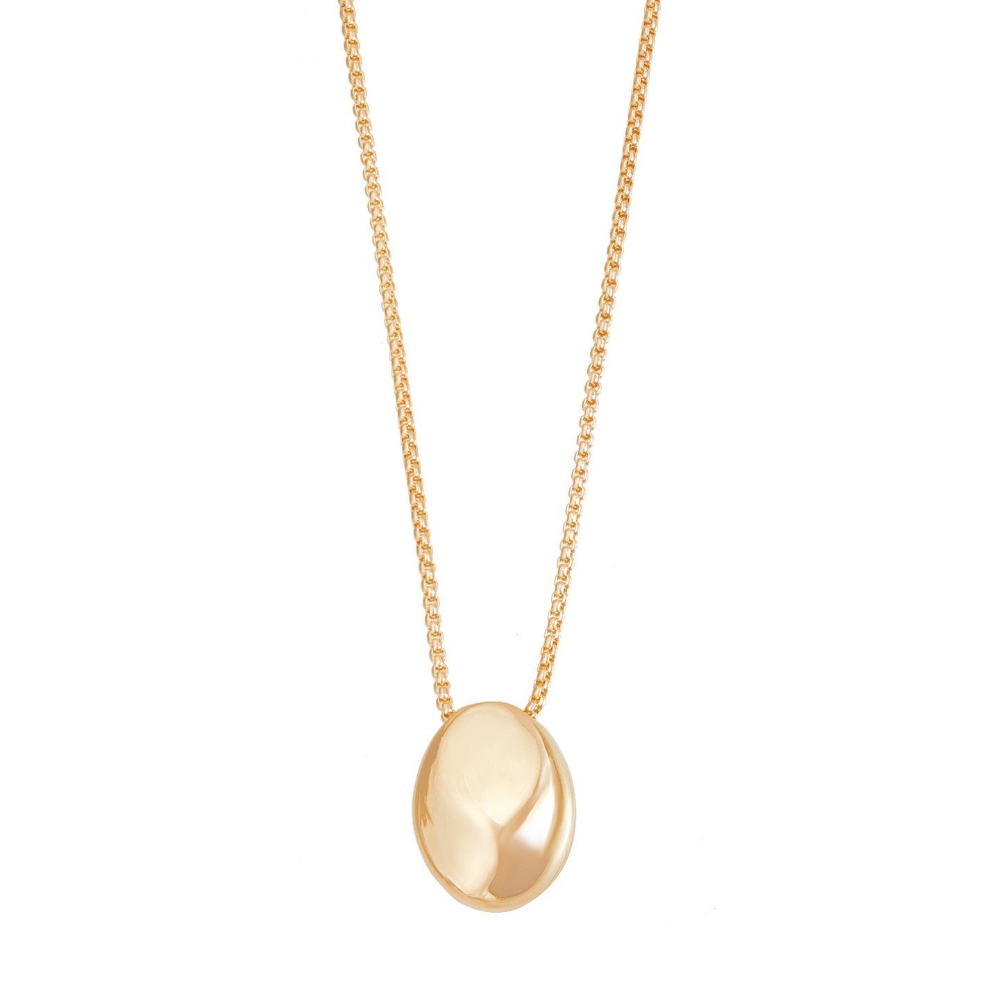 Minimalist Oval Drop Pendant Necklace for Women Alloy Locket Chain with Plated Finish Lightweight Clavicle Chain