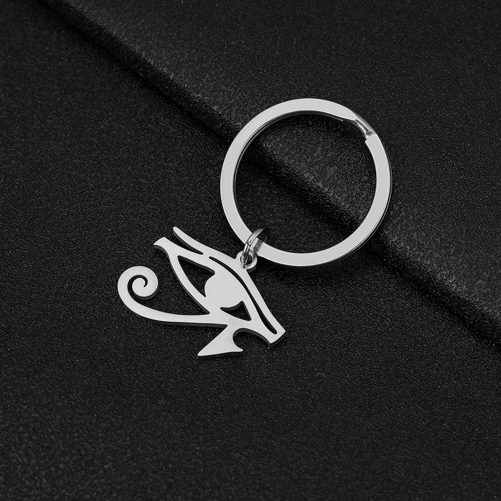 Portachiavi in Acciaio Inossidabile Occhio di Horus Vintage Ciondolo Fascino Borsa Occhio Turco Accessorio