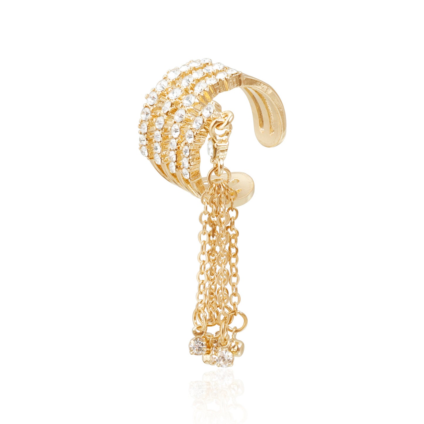 Anillo de borla ajustable geométrico con acabado metálico y superficie chapada para mujer