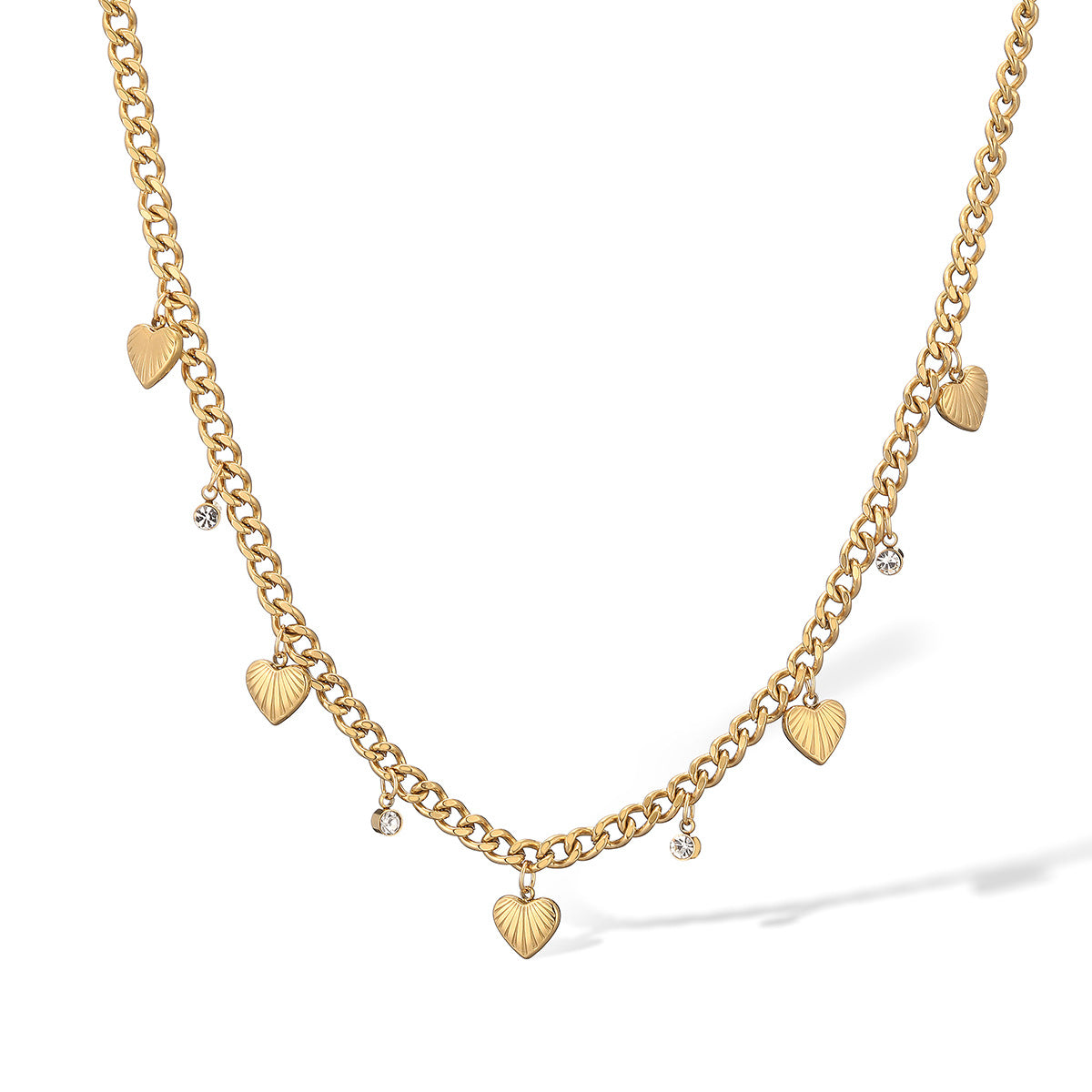Collana pendente con fiore geometrico irregolare minimalista in acciaio inossidabile con placcatura in oro 18 carati