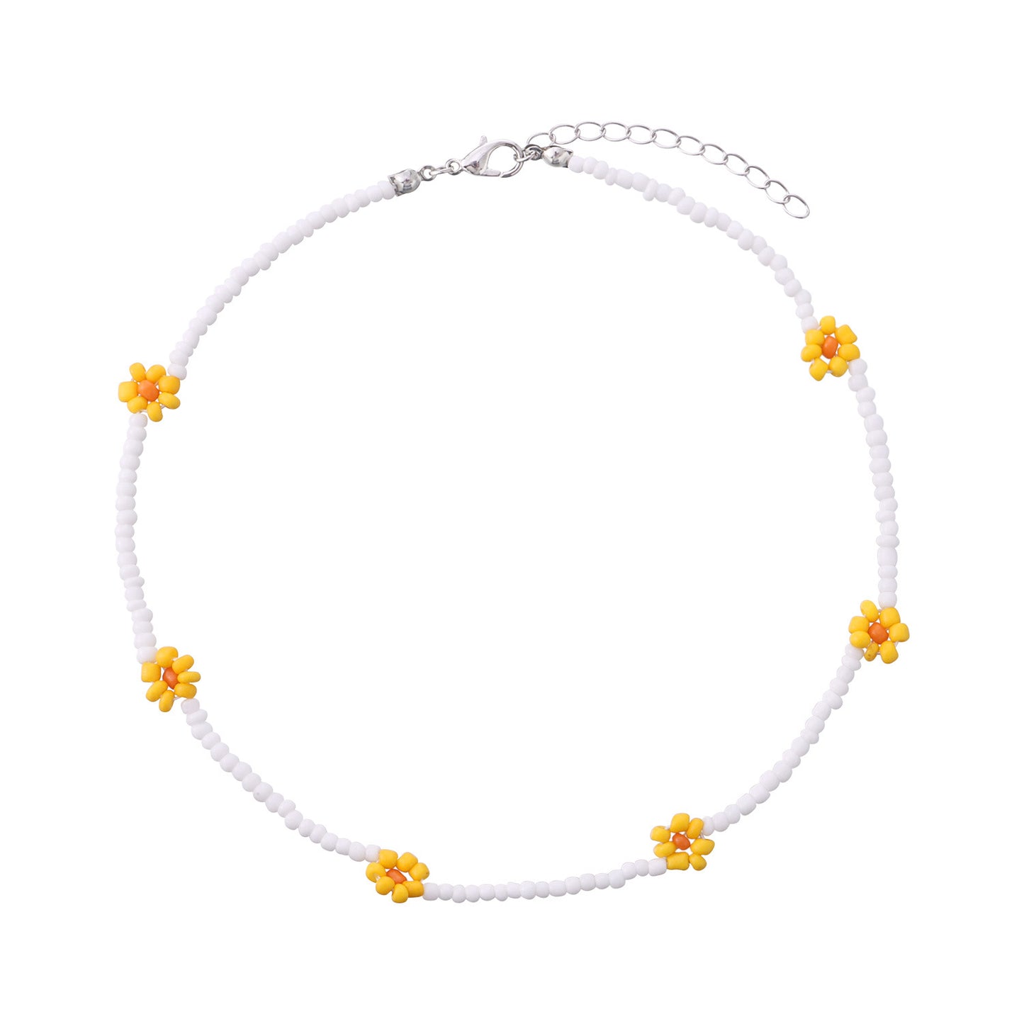 Floral Alloy Plated Fishline Chain Necklace for Women - Trendy Ins Style Fashion Accessory