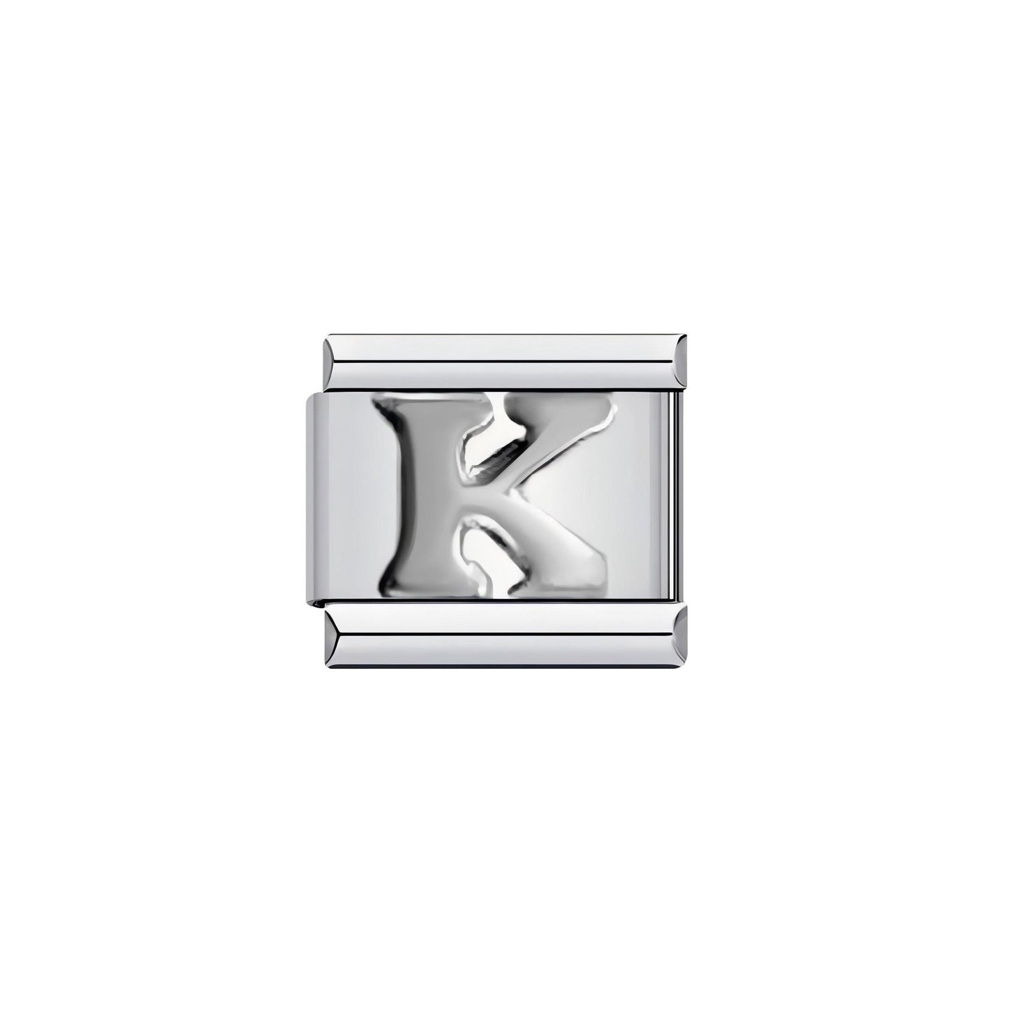 Personalized Stainless Steel Plated Letter Charm Bar Bracelet Unisex DIY Elastic Link Band