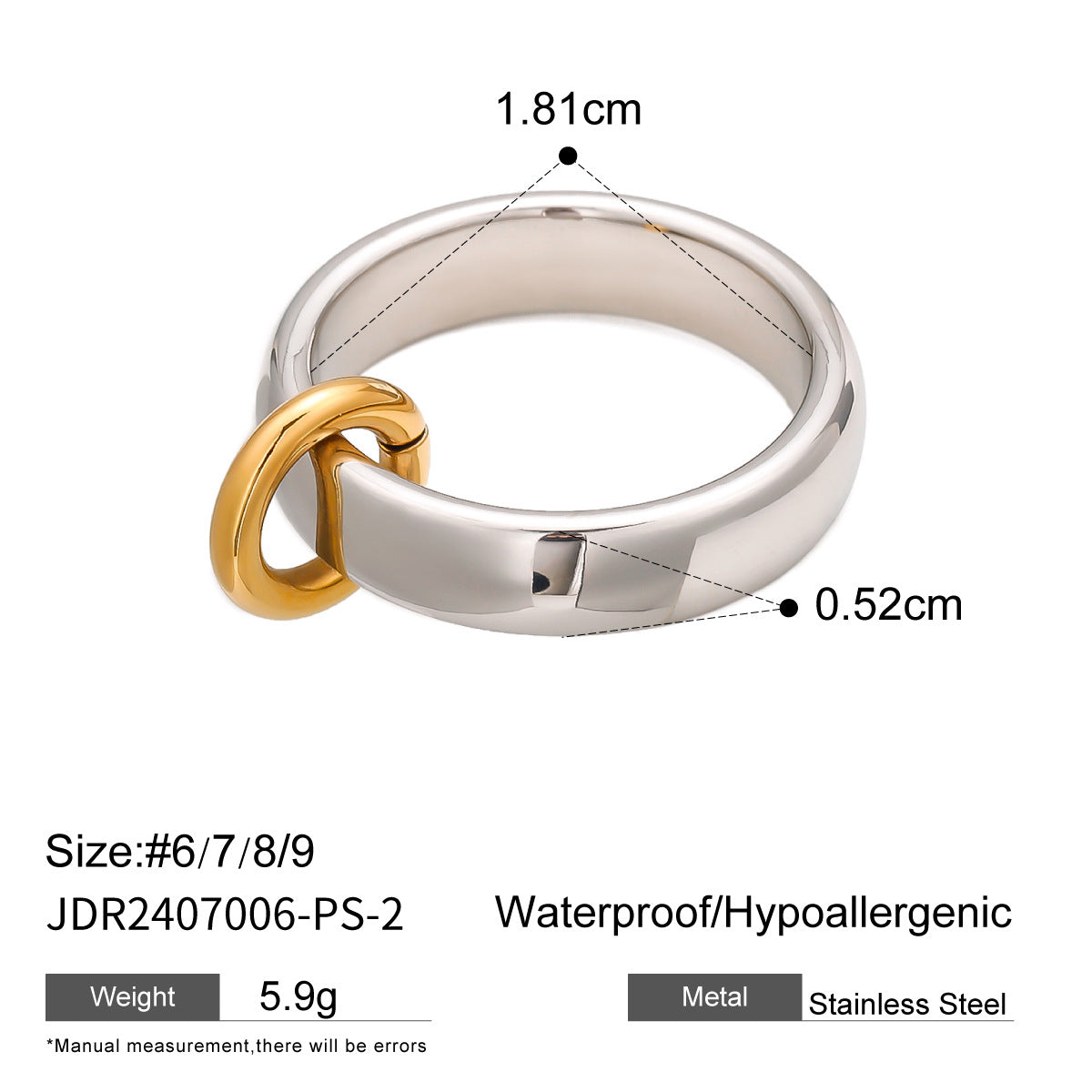 Two-Tone Round Geometric Plated Stainless Steel Earrings for Women